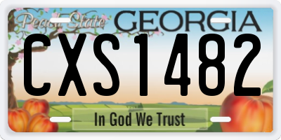 GA license plate CXS1482