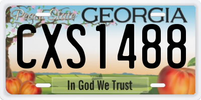 GA license plate CXS1488