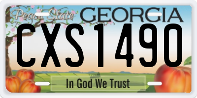 GA license plate CXS1490