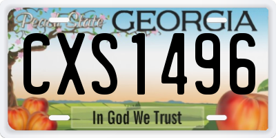 GA license plate CXS1496