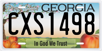 GA license plate CXS1498