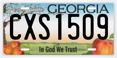 GA license plate CXS1509