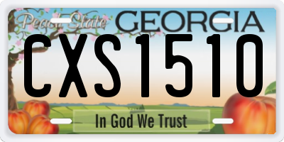 GA license plate CXS1510