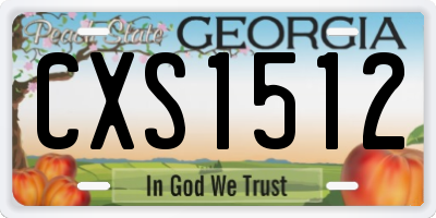 GA license plate CXS1512