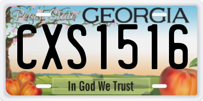 GA license plate CXS1516