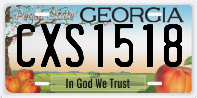 GA license plate CXS1518