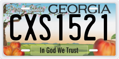 GA license plate CXS1521