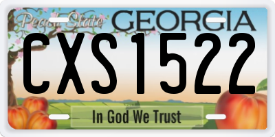 GA license plate CXS1522