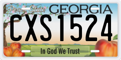 GA license plate CXS1524