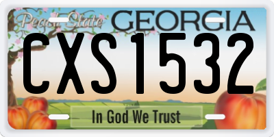 GA license plate CXS1532