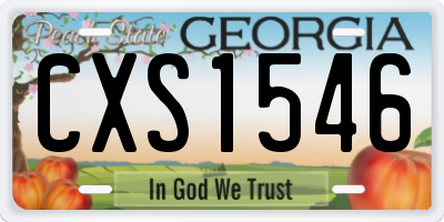 GA license plate CXS1546
