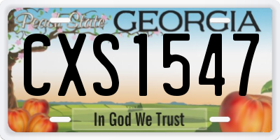 GA license plate CXS1547