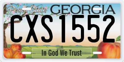 GA license plate CXS1552