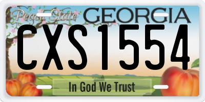 GA license plate CXS1554