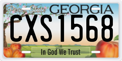 GA license plate CXS1568