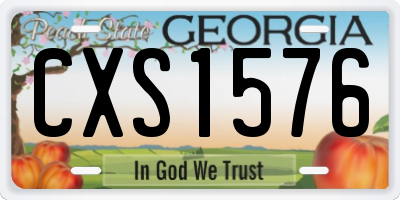 GA license plate CXS1576
