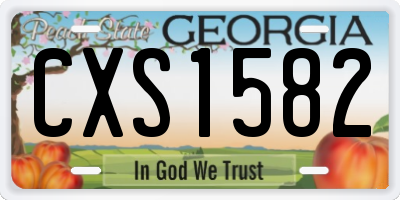 GA license plate CXS1582