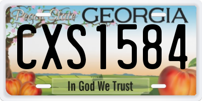 GA license plate CXS1584
