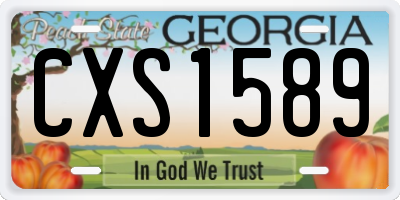 GA license plate CXS1589