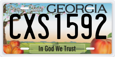 GA license plate CXS1592