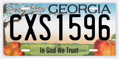 GA license plate CXS1596