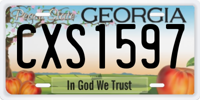 GA license plate CXS1597