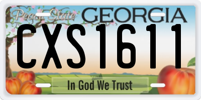 GA license plate CXS1611