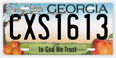 GA license plate CXS1613