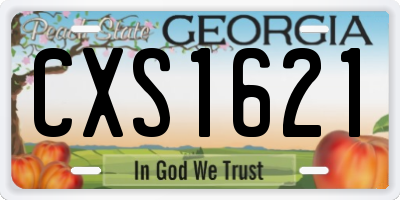 GA license plate CXS1621