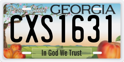 GA license plate CXS1631