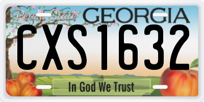 GA license plate CXS1632