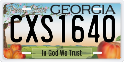 GA license plate CXS1640