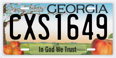 GA license plate CXS1649