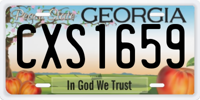 GA license plate CXS1659