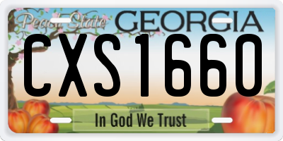 GA license plate CXS1660