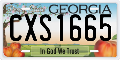 GA license plate CXS1665