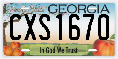 GA license plate CXS1670