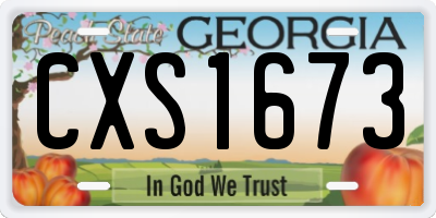 GA license plate CXS1673