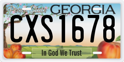 GA license plate CXS1678