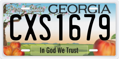 GA license plate CXS1679