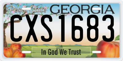 GA license plate CXS1683