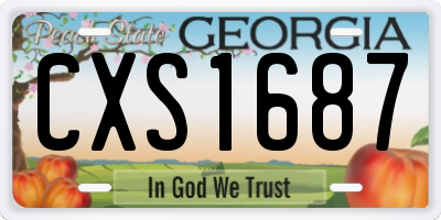 GA license plate CXS1687