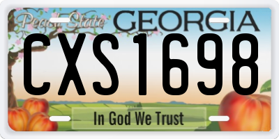GA license plate CXS1698