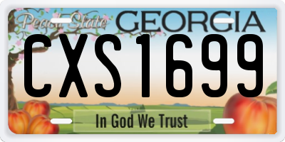 GA license plate CXS1699