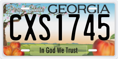 GA license plate CXS1745