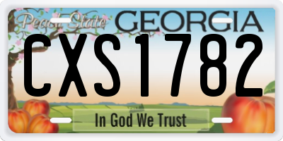 GA license plate CXS1782