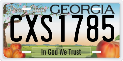 GA license plate CXS1785