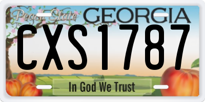 GA license plate CXS1787