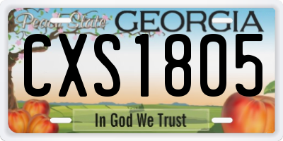 GA license plate CXS1805