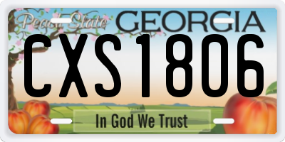 GA license plate CXS1806